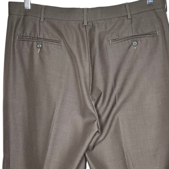 Perry Ellis America Taupe Pleated Front Cuffed Dress Slacks Pants Size 38 x 30 - Picture 8 of 12